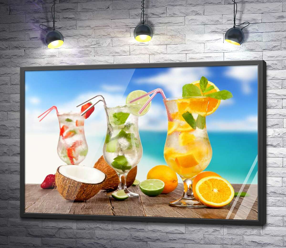 постер Тропическая прохлада фруктово-ягодных коктейлей