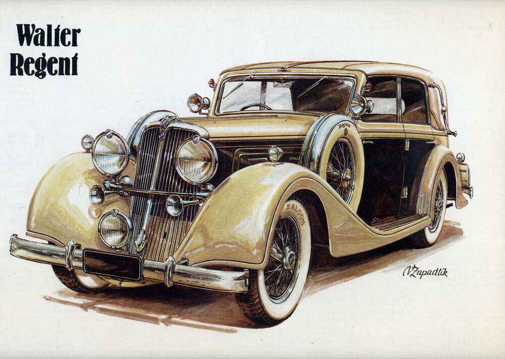 картина-постер Кремовый блеск автомобиля Walter Regent