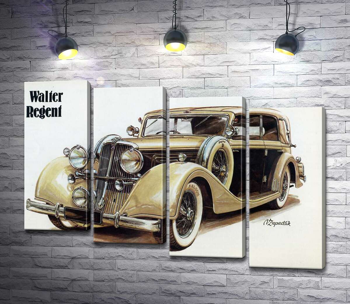 модульна картина Кремовий блиск автомобіля Walter Regent (Модуль №19)