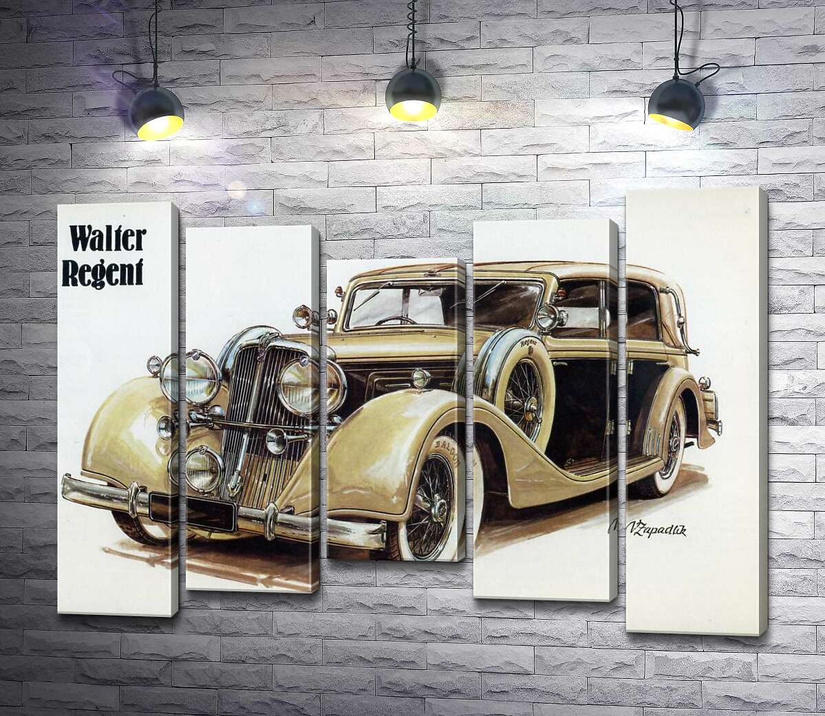 модульная картина Кремовый блеск автомобиля Walter Regent (Модуль №27)