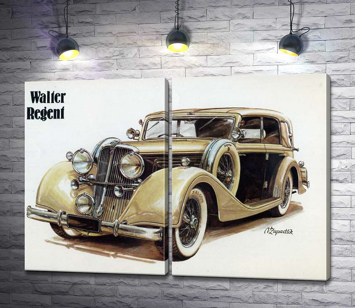 модульная картина Кремовый блеск автомобиля Walter Regent