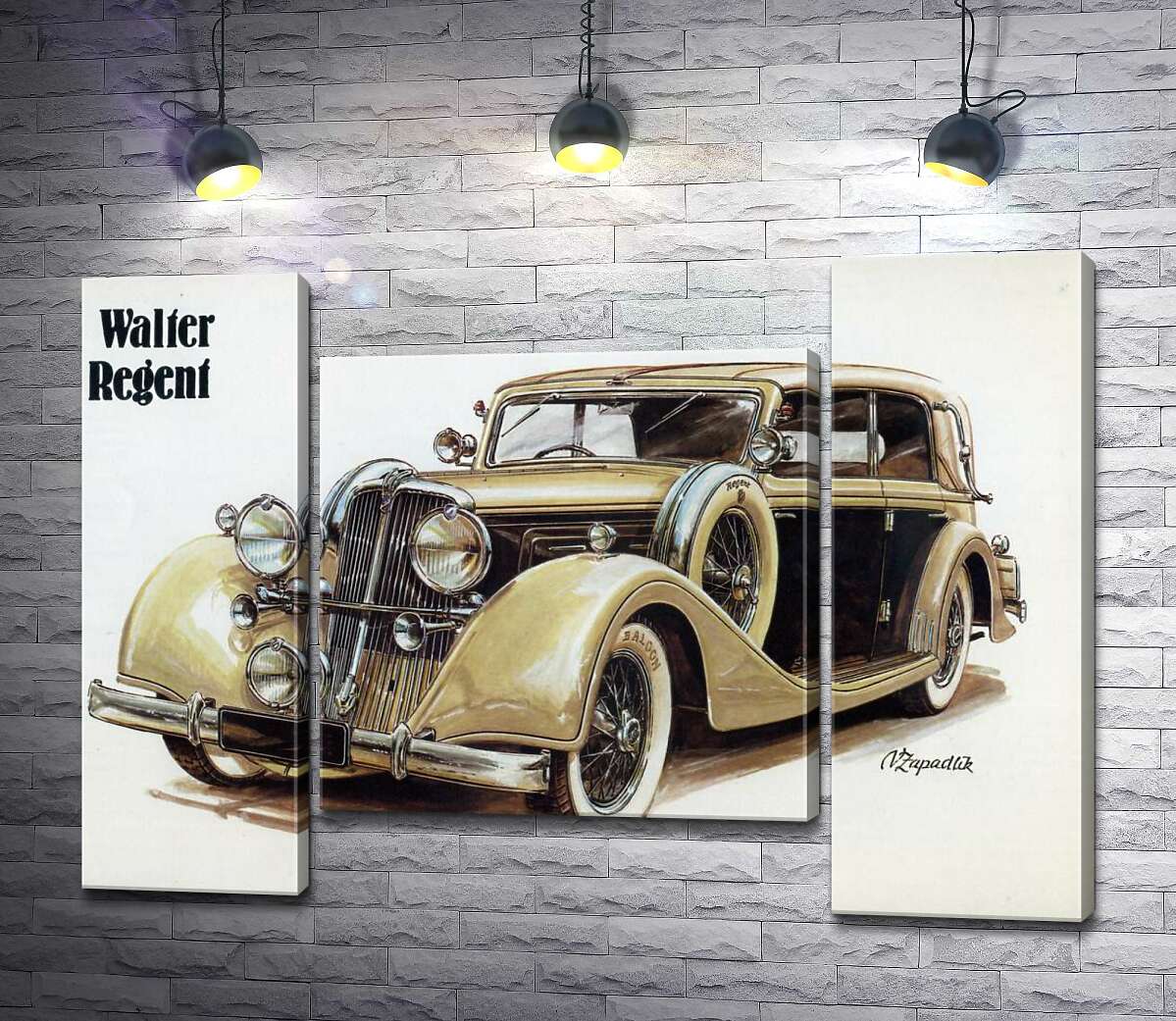 модульная картина Кремовый блеск автомобиля Walter Regent (Модуль №11)