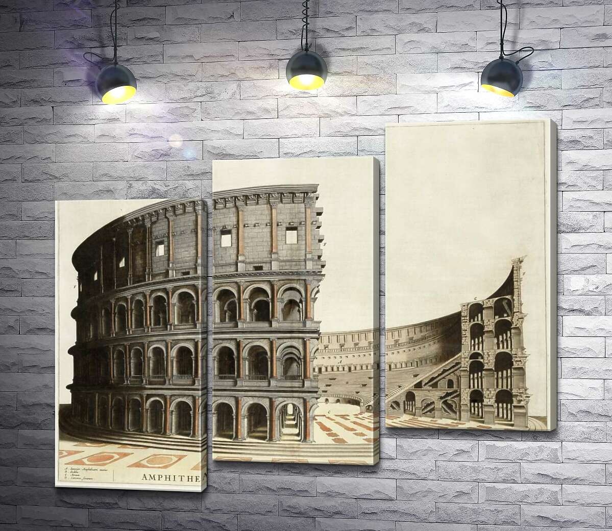 модульная картина Строение римского Колизея (Colosseum) в разрезе (Модуль №14)