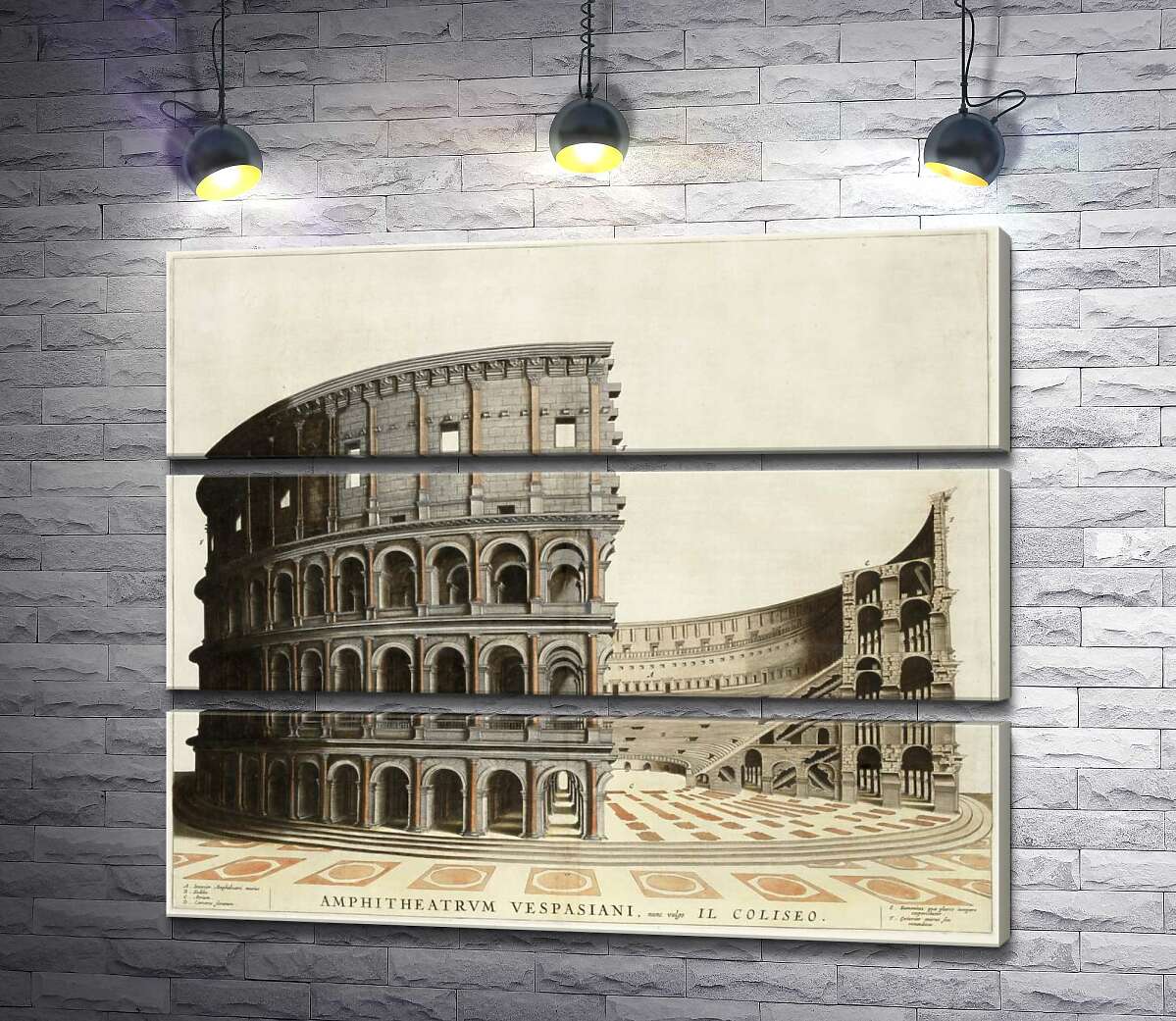 модульная картина Строение римского Колизея (Colosseum) в разрезе (Модуль №15)