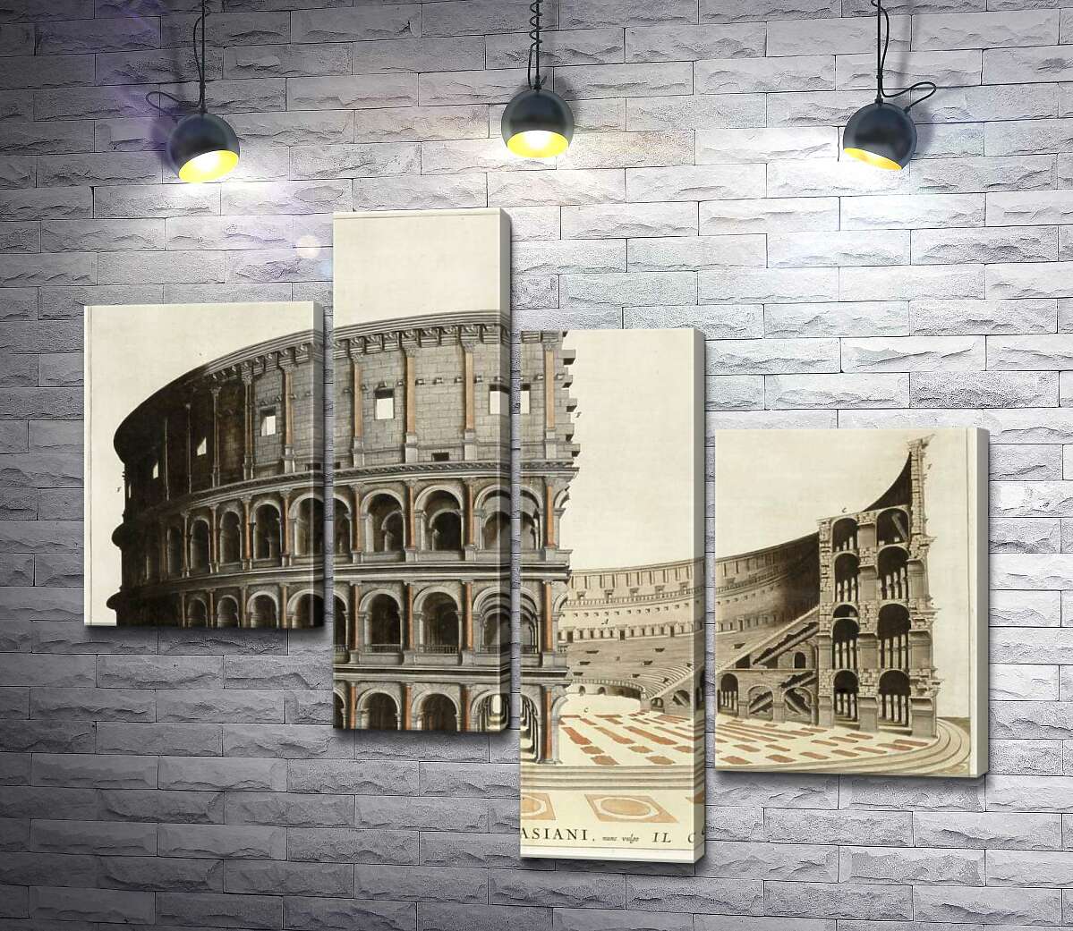 модульная картина Строение римского Колизея (Colosseum) в разрезе (Модуль №21)