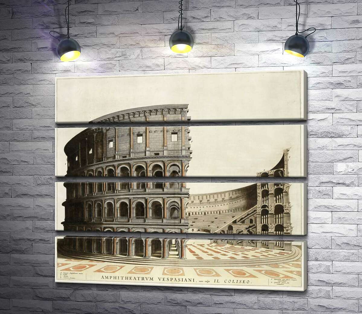 модульная картина Строение римского Колизея (Colosseum) в разрезе (Модуль №22)