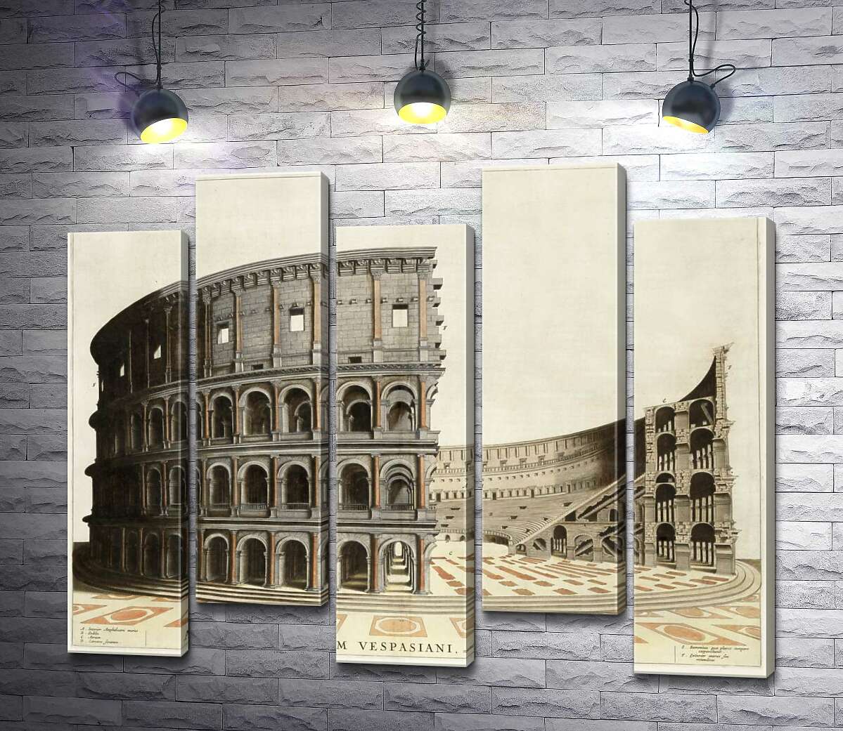 модульна картина Будова римського Колізею (Colosseum) в розрізі (Модуль №30)
