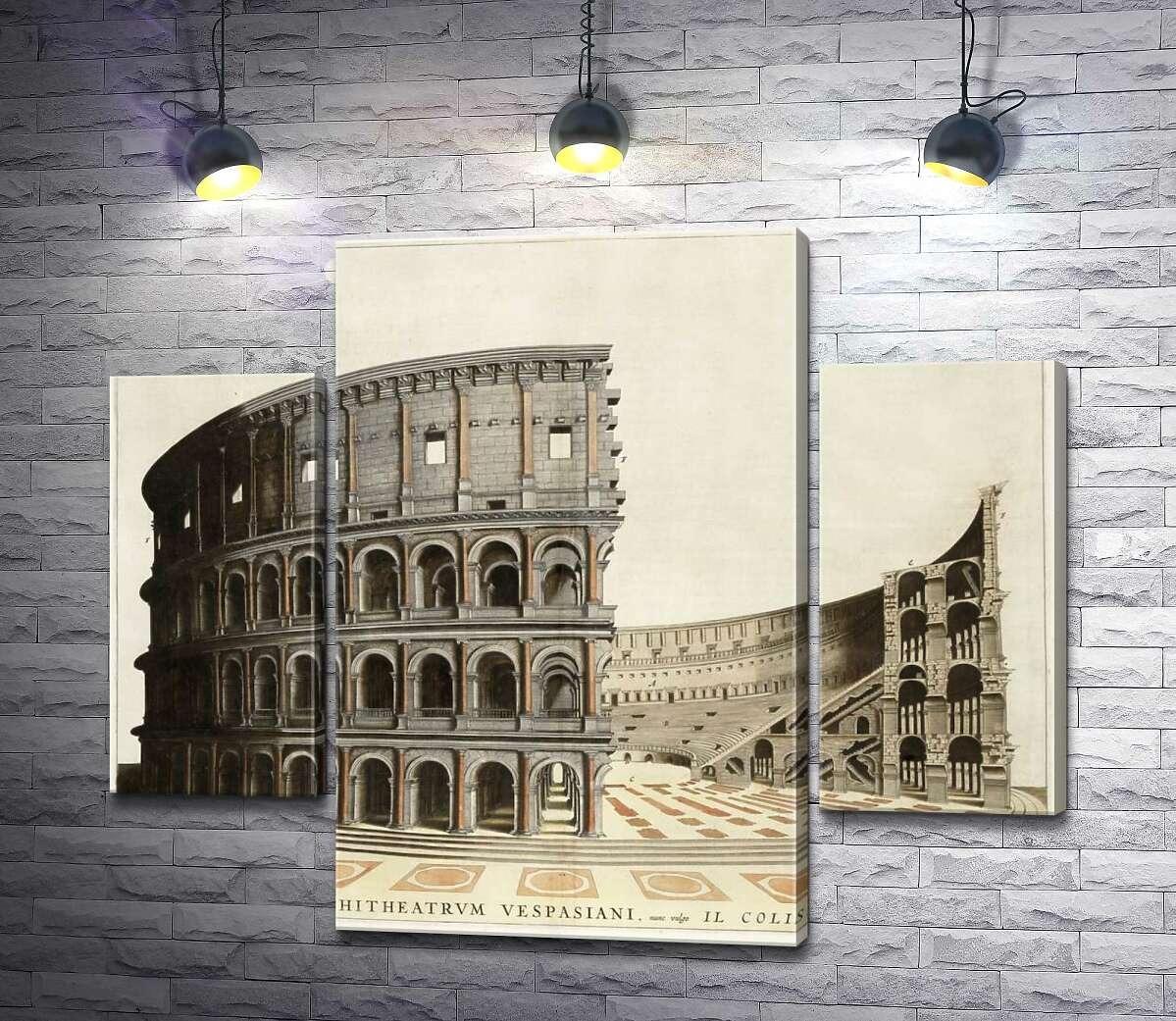 модульная картина Строение римского Колизея (Colosseum) в разрезе (Модуль №5)