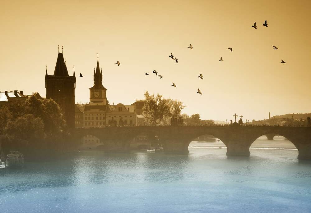 картина-постер Средневековая таинственность Карлова моста (Karluv most)