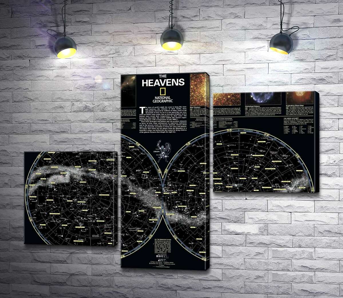 модульна картина Карта зіркового неба від National Geographic (Модуль №12)