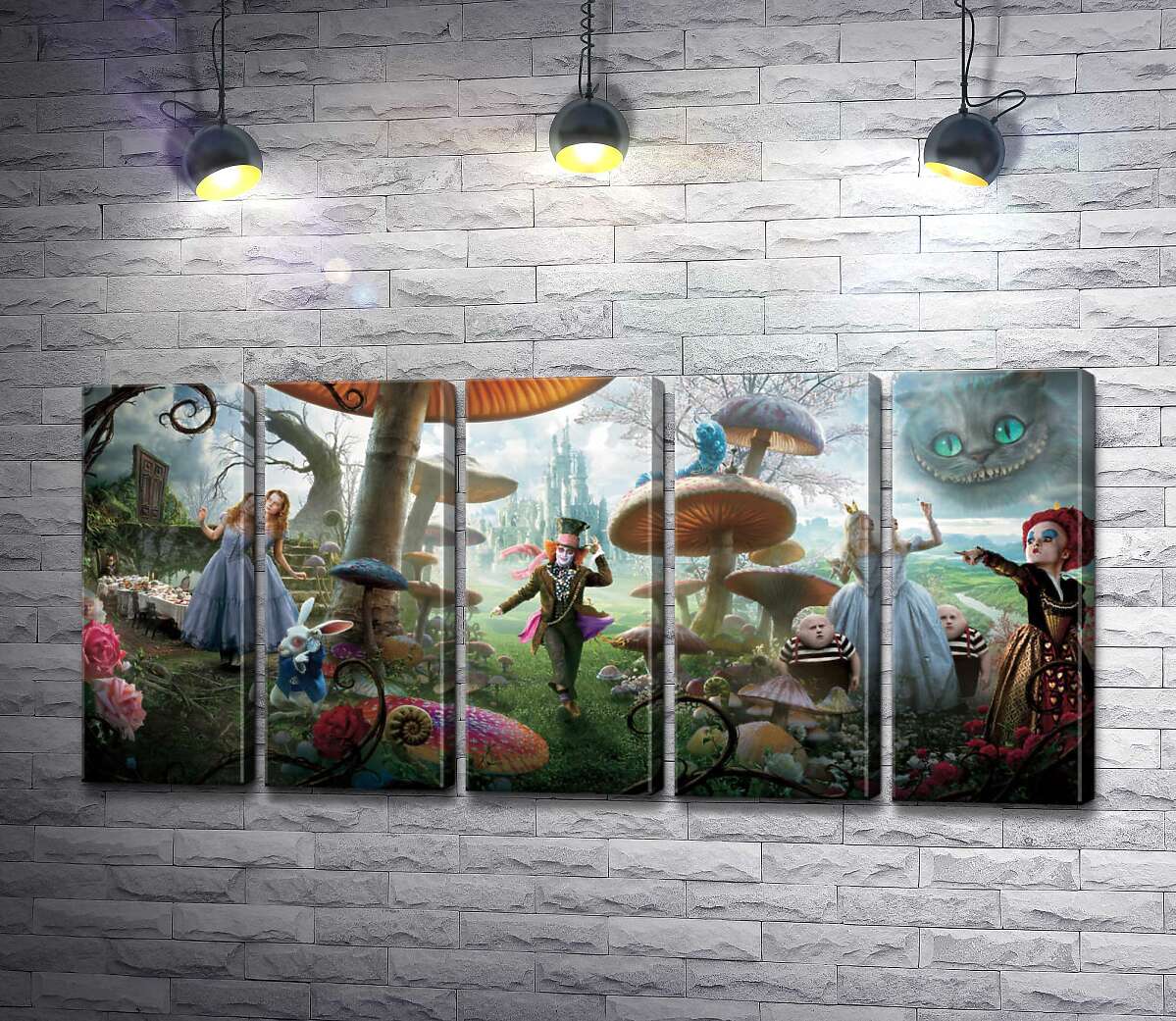 модульна картина Чудернацький постер до фільму "Аліса в країні див" (Alice in Wonderland) (Модуль №26)