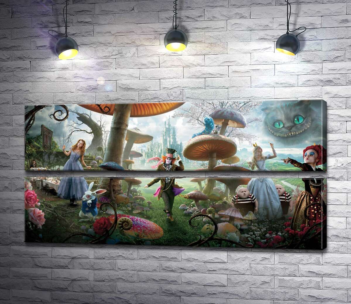 модульная картина Причудливый постер к фильму "Алиса в стране чудес" (Alice in Wonderland) (Модуль №7)