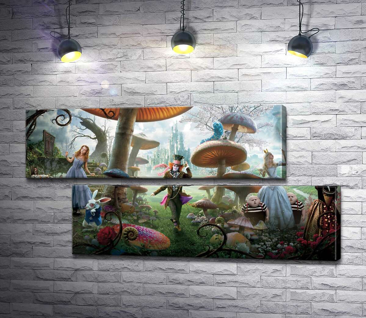 модульная картина Причудливый постер к фильму "Алиса в стране чудес" (Alice in Wonderland) (Модуль №8)