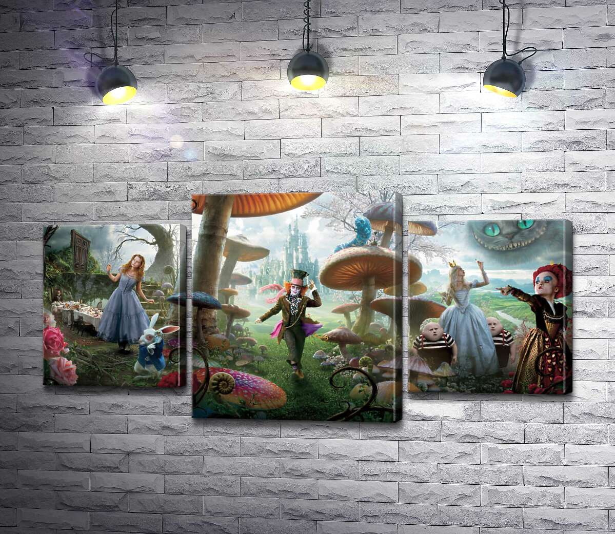 модульна картина Чудернацький постер до фільму "Аліса в країні див" (Alice in Wonderland) (Модуль №10)