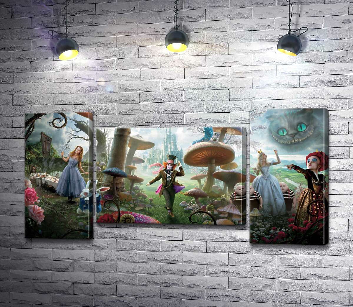 модульна картина Чудернацький постер до фільму "Аліса в країні див" (Alice in Wonderland) (Модуль №11)