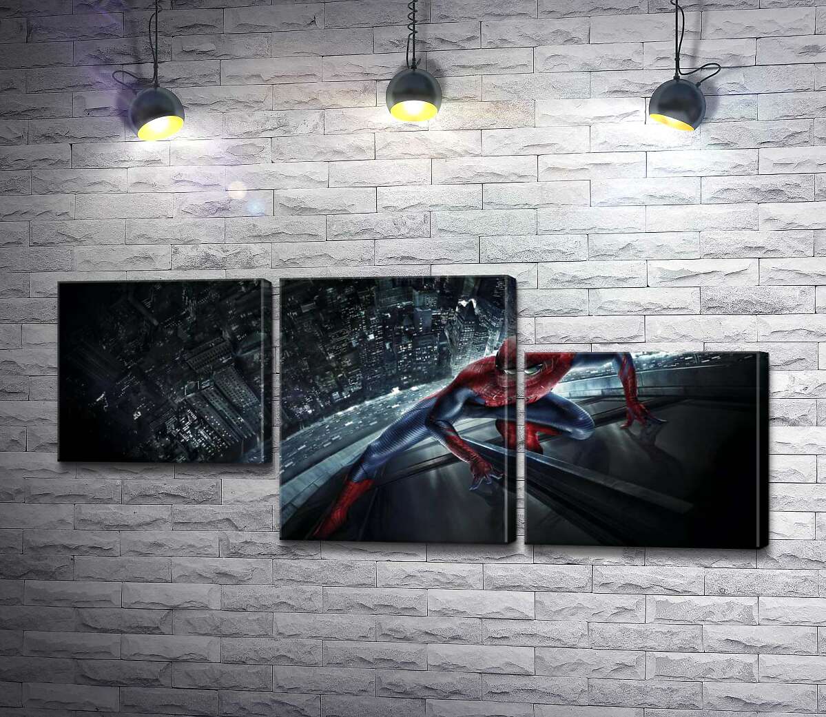модульна картина Людина-павук (Spider-Man) на скляному хмарочосі (Модуль №13)