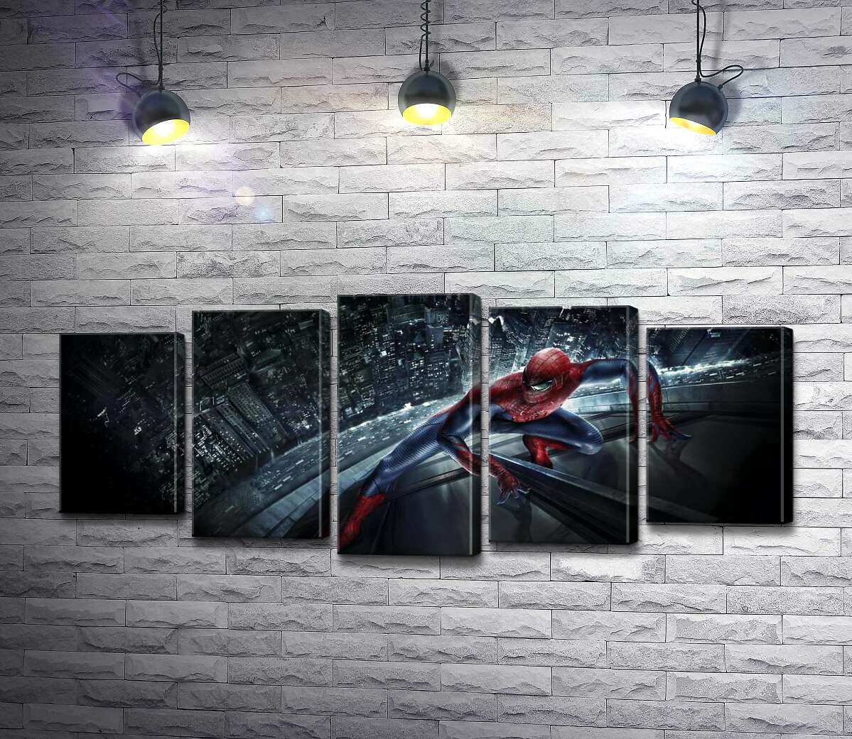модульна картина Людина-павук (Spider-Man) на скляному хмарочосі (Модуль №4)