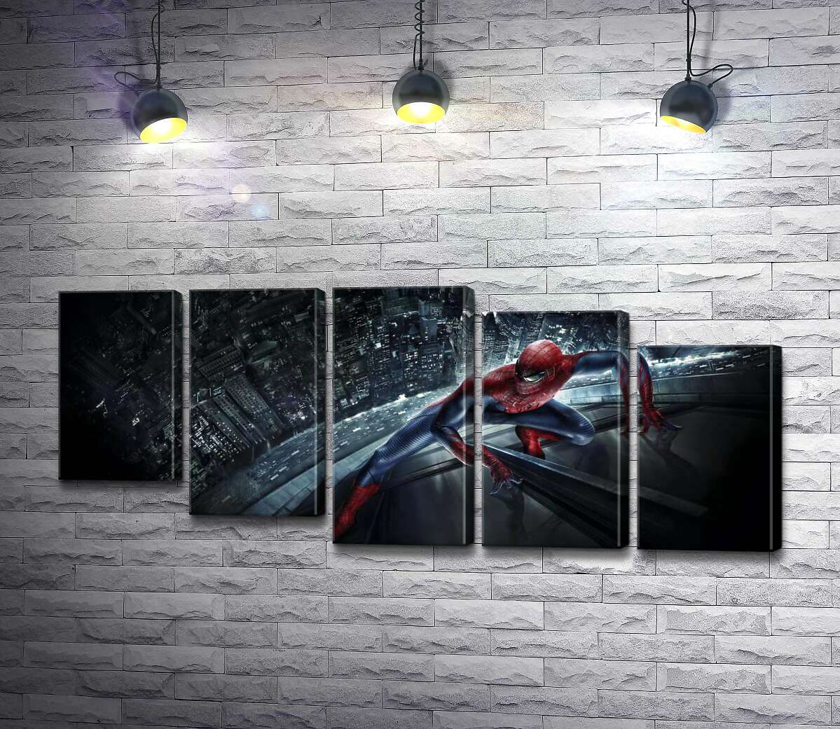 модульна картина Людина-павук (Spider-Man) на скляному хмарочосі (Модуль №28)