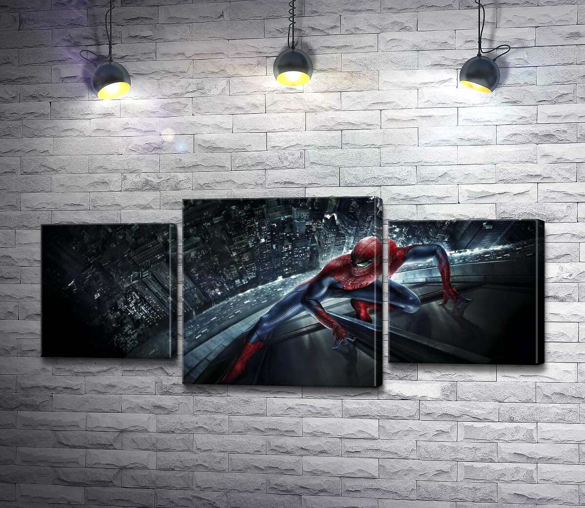 модульна картина Людина-павук (Spider-Man) на скляному хмарочосі (Модуль №10)