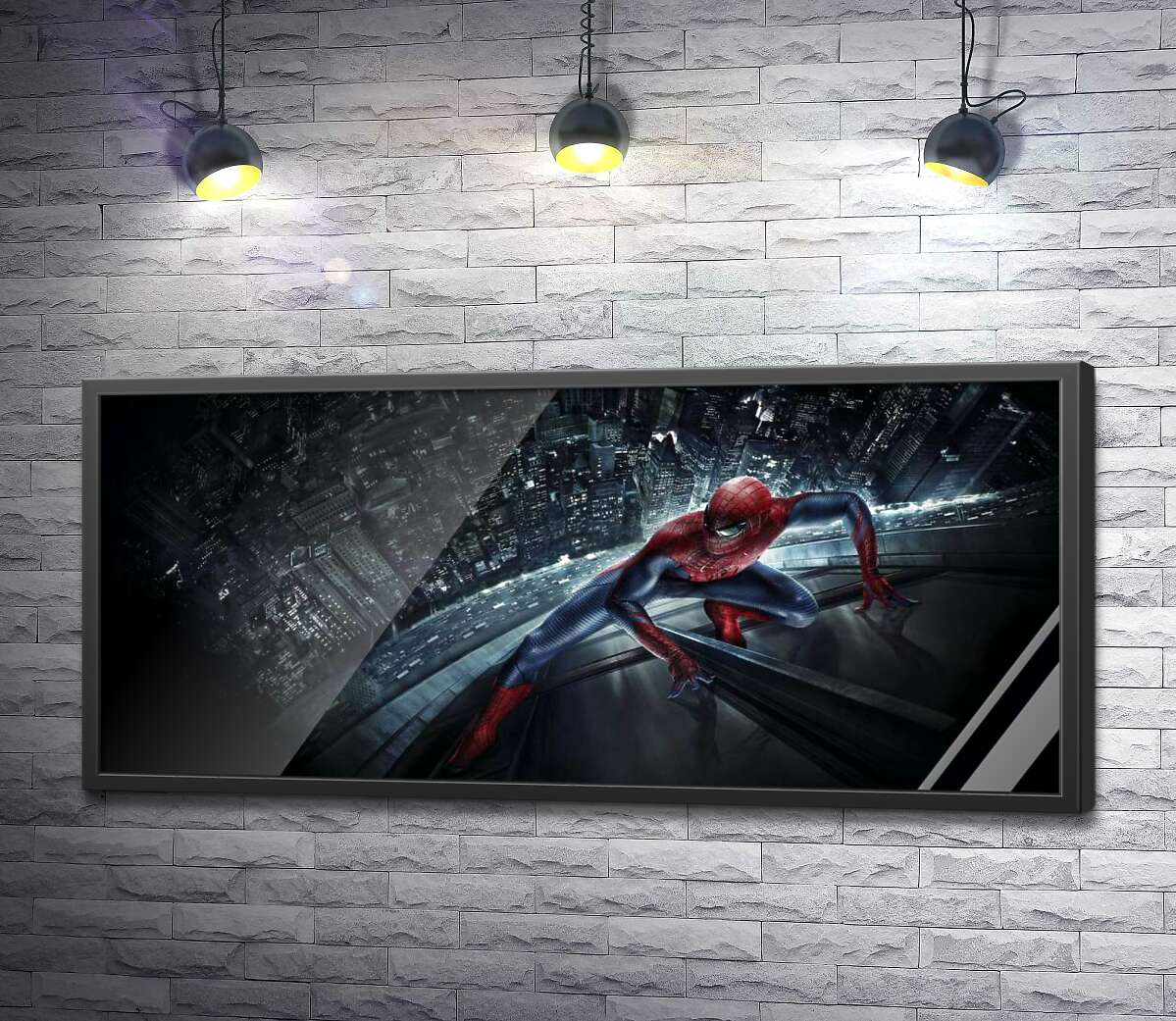 постер Человек-паук (Spider-Man) на стеклянном небоскребе