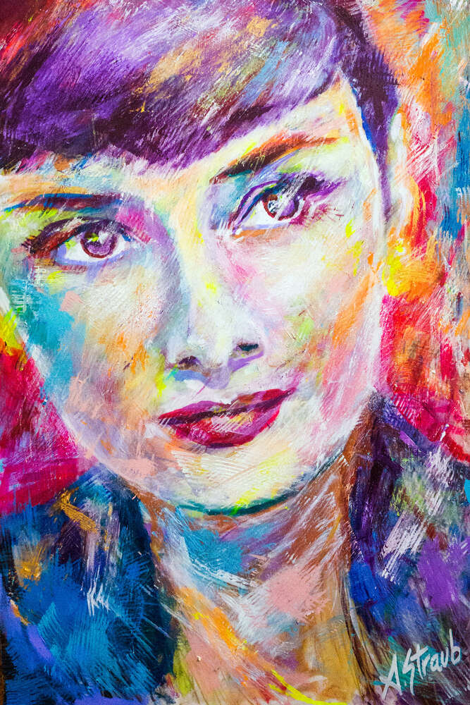 картина-постер Сочетание красок на портрете Одри Хэпберн (Audrey Hepburn)