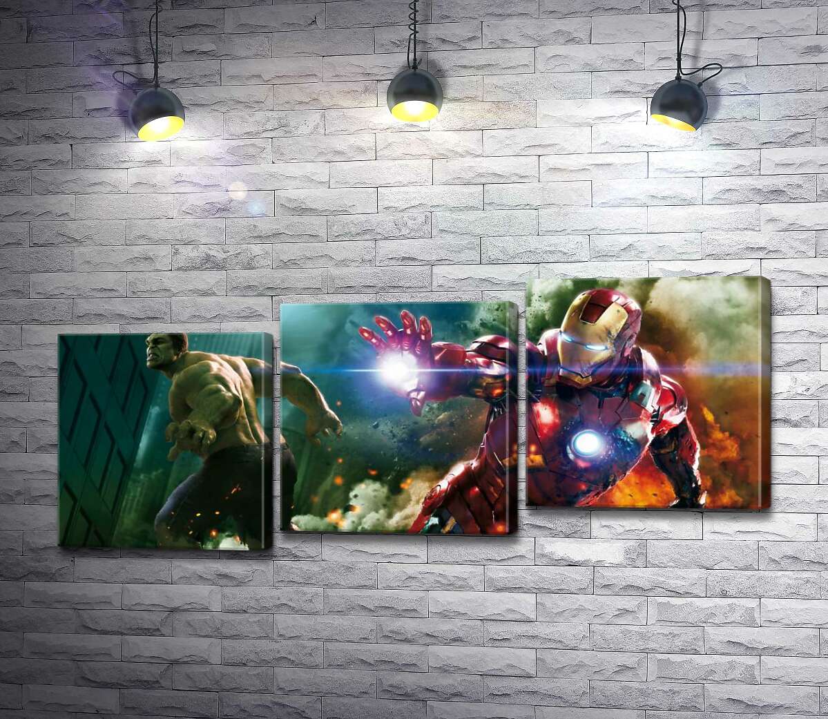 модульна картина Непереможні Халк (Hulk) та Залізна людина (Iron Man) у фільмі "Месники" (The Avengers) (Модуль №14)