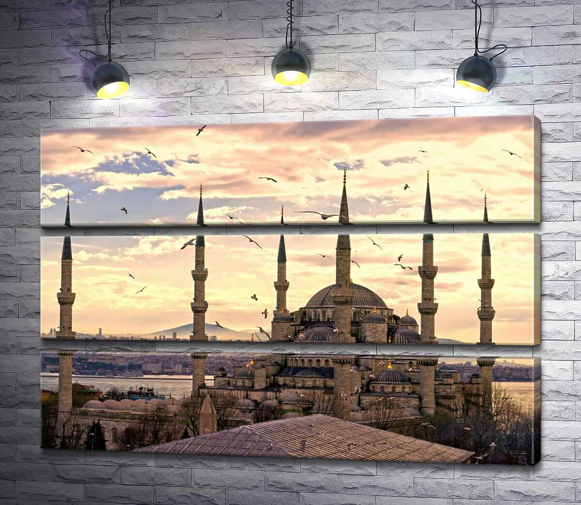 модульна картина Гострі шпилі Блакитної мечеті (Sultanahmet Camii) линуть у небо Стамбула (Модуль №15)