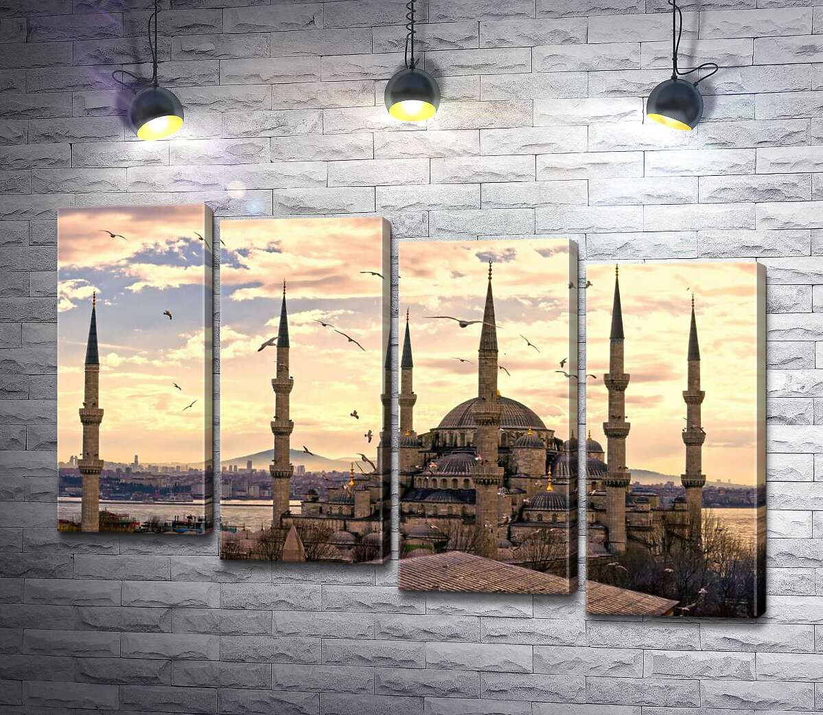 модульна картина Гострі шпилі Блакитної мечеті (Sultanahmet Camii) линуть у небо Стамбула (Модуль №19)