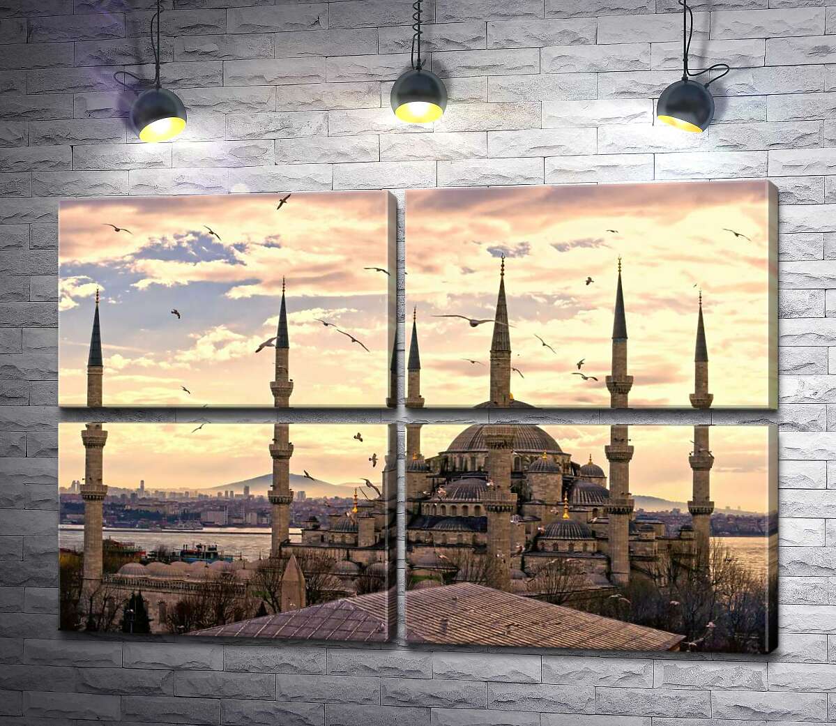 модульна картина Гострі шпилі Блакитної мечеті (Sultanahmet Camii) линуть у небо Стамбула (Модуль №25)
