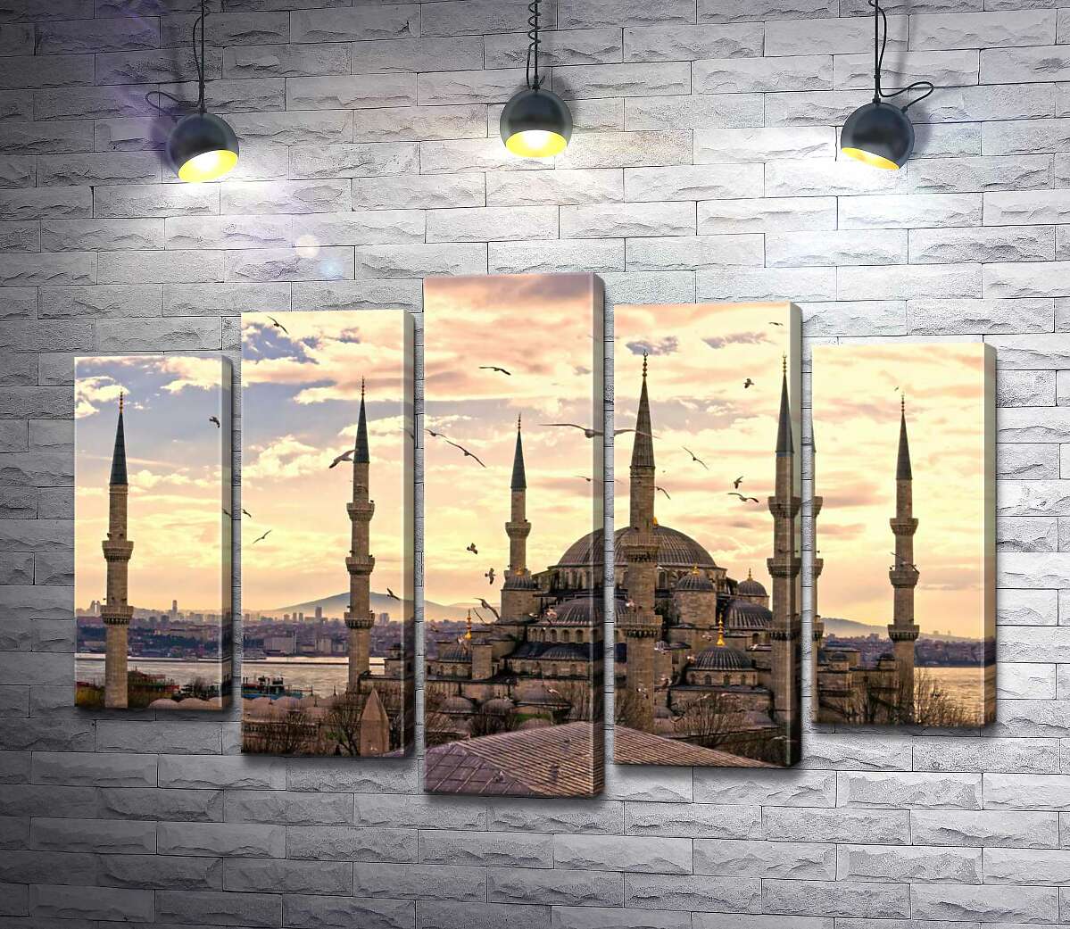 модульная картина Острые шпили Голубой мечети (Sultanahmet Camii) устремляются в небо Стамбула (Модуль №4)