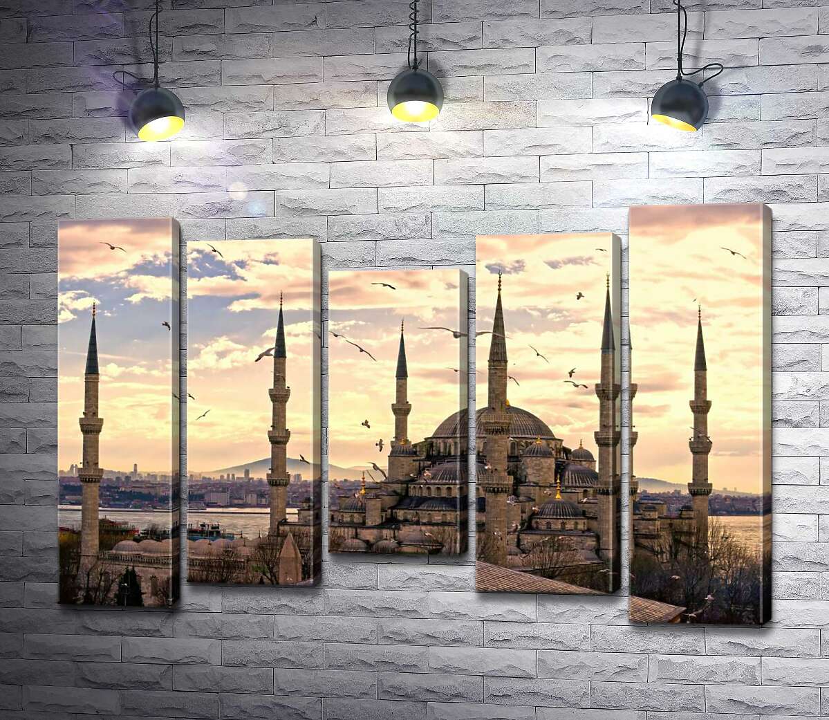 модульна картина Гострі шпилі Блакитної мечеті (Sultanahmet Camii) линуть у небо Стамбула (Модуль №27)