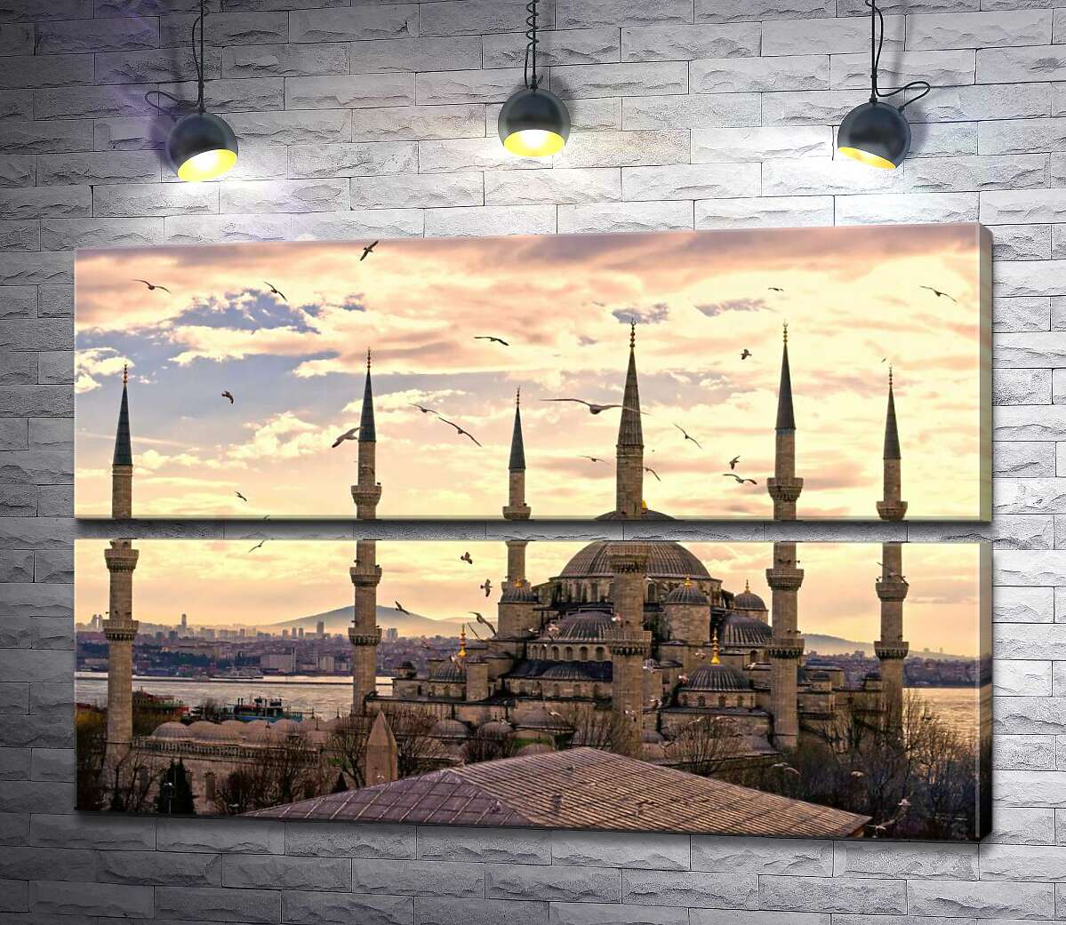 модульна картина Гострі шпилі Блакитної мечеті (Sultanahmet Camii) линуть у небо Стамбула (Модуль №7)