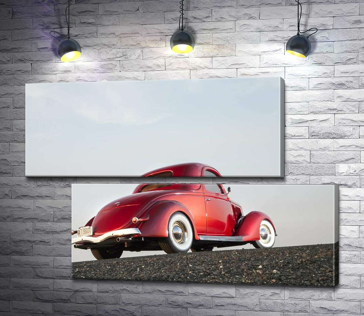 модульная картина Компактный автомобиль Ford Coupe штурмует вершину дороги (Модуль №8)