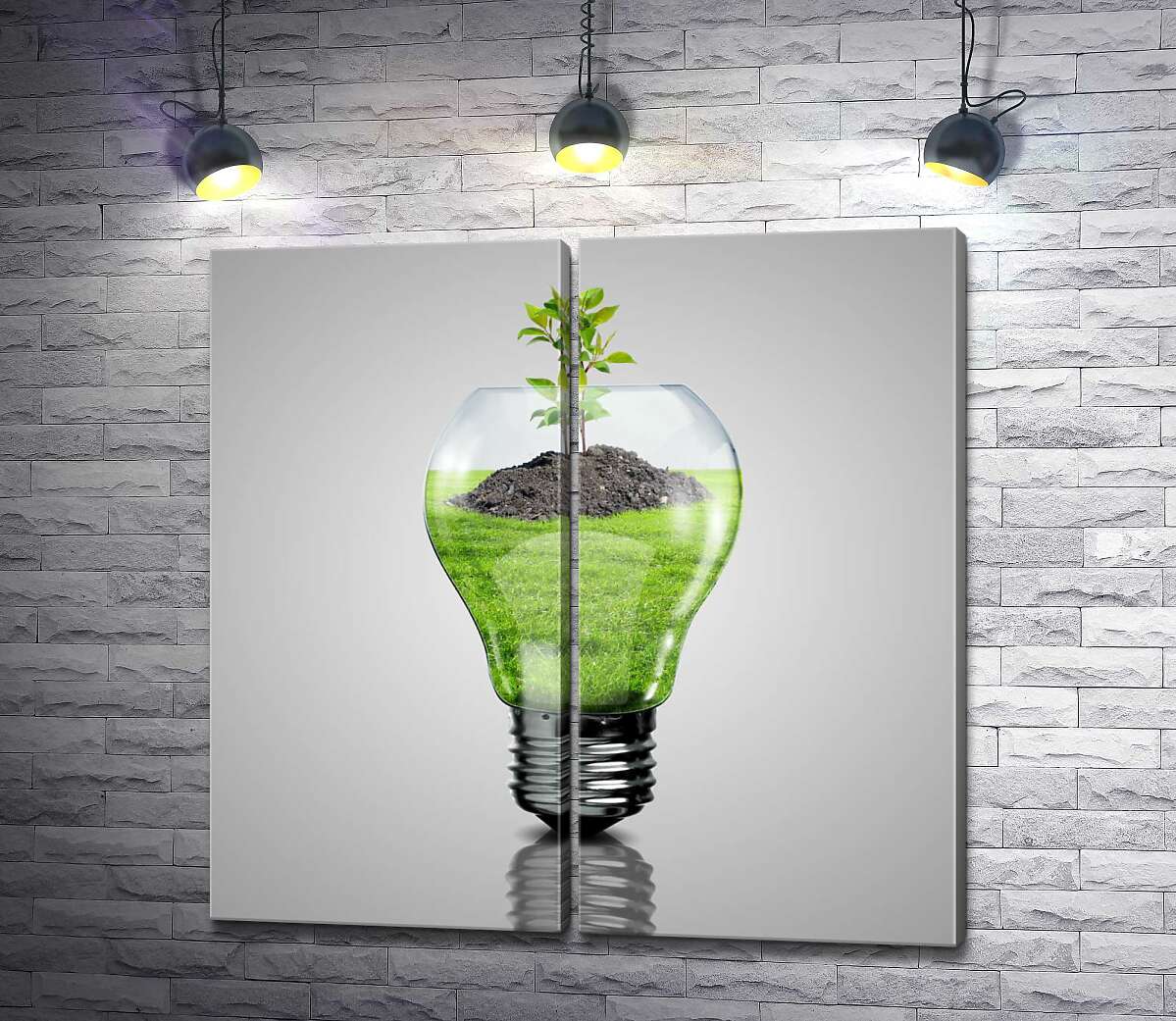 модульна картина Дерево в лампі як заклик берегти екологію