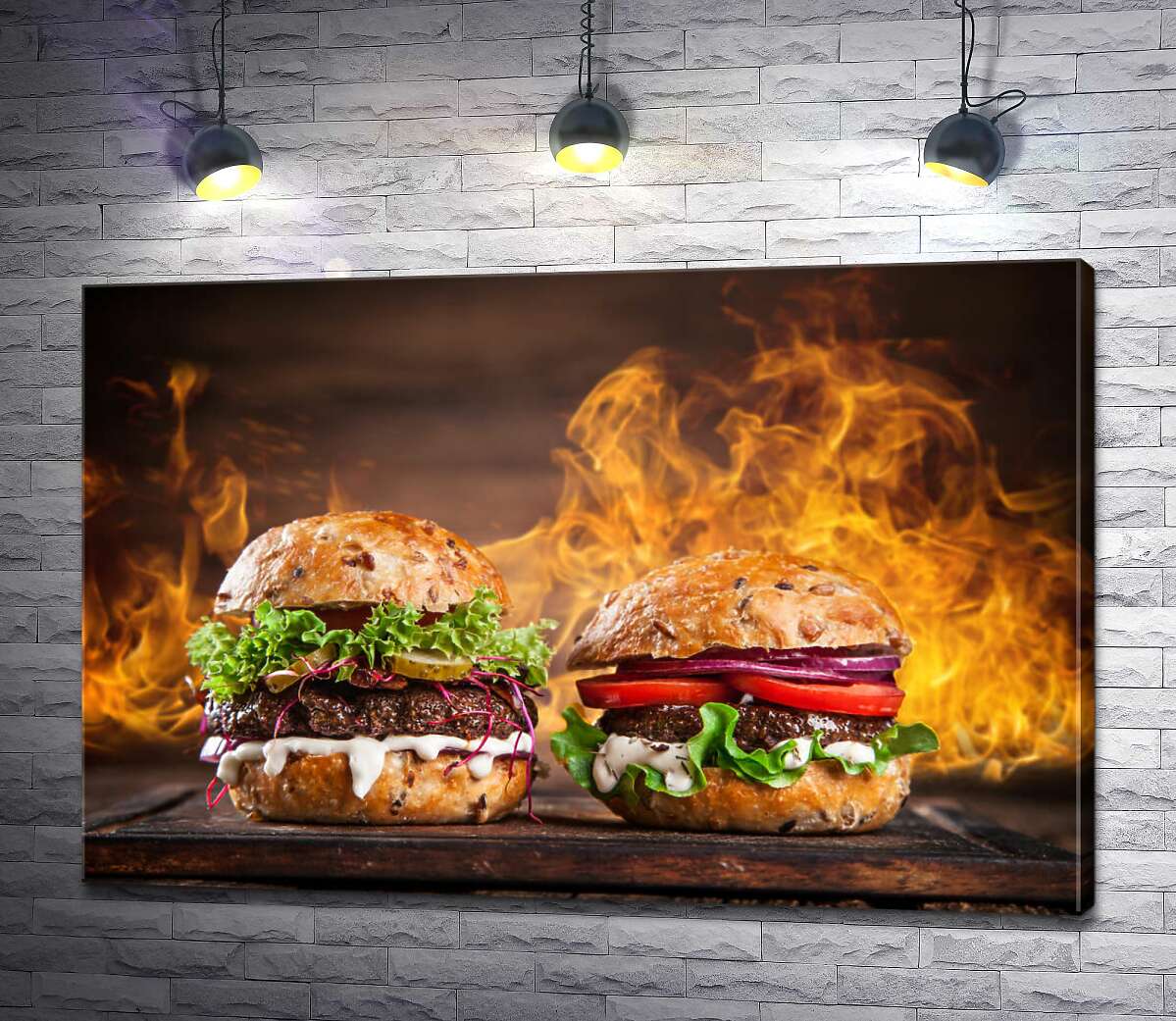 картина Бургеры в огне