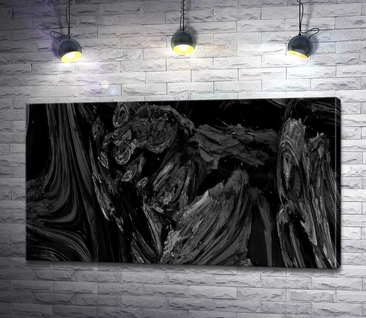 картина Мармуровий візерунок чорно-білої абстракції