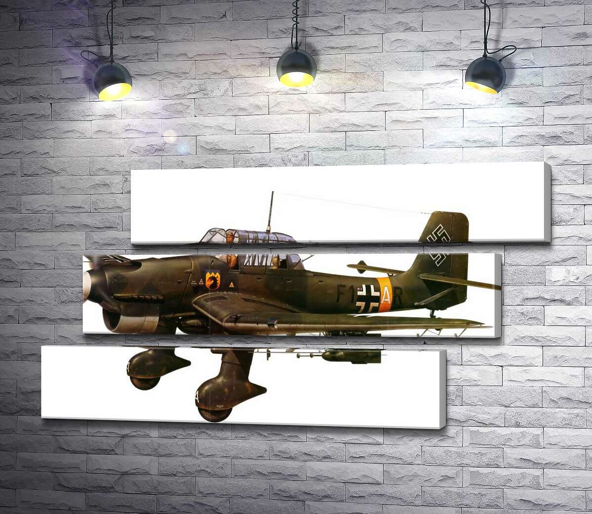 модульная картина "Штука" (Junkers Ju 87) немецкий пикирующий бомбардировщик времен Второй мировой войны (Модуль №17)