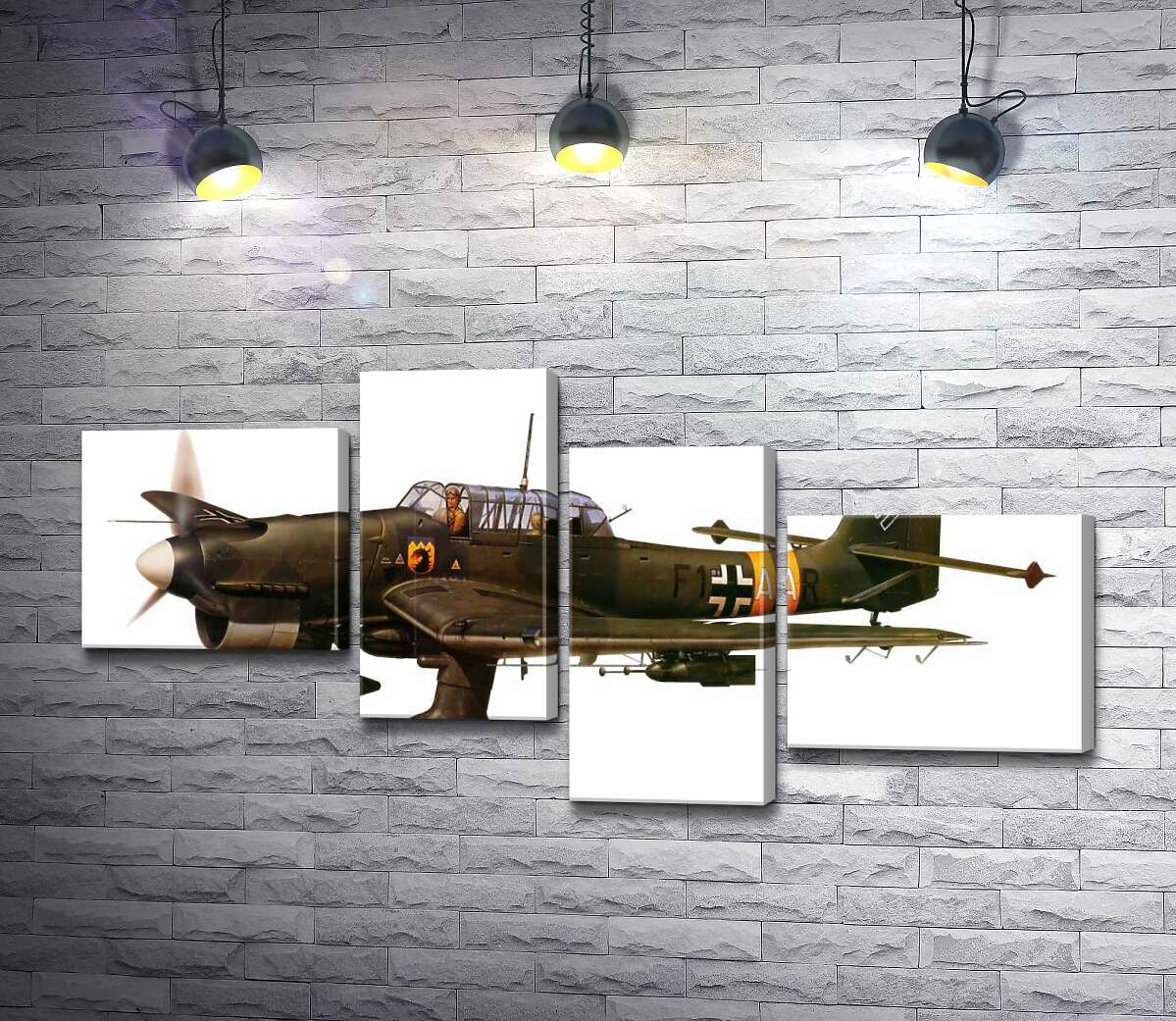 модульная картина "Штука" (Junkers Ju 87) немецкий пикирующий бомбардировщик времен Второй мировой войны (Модуль №21)