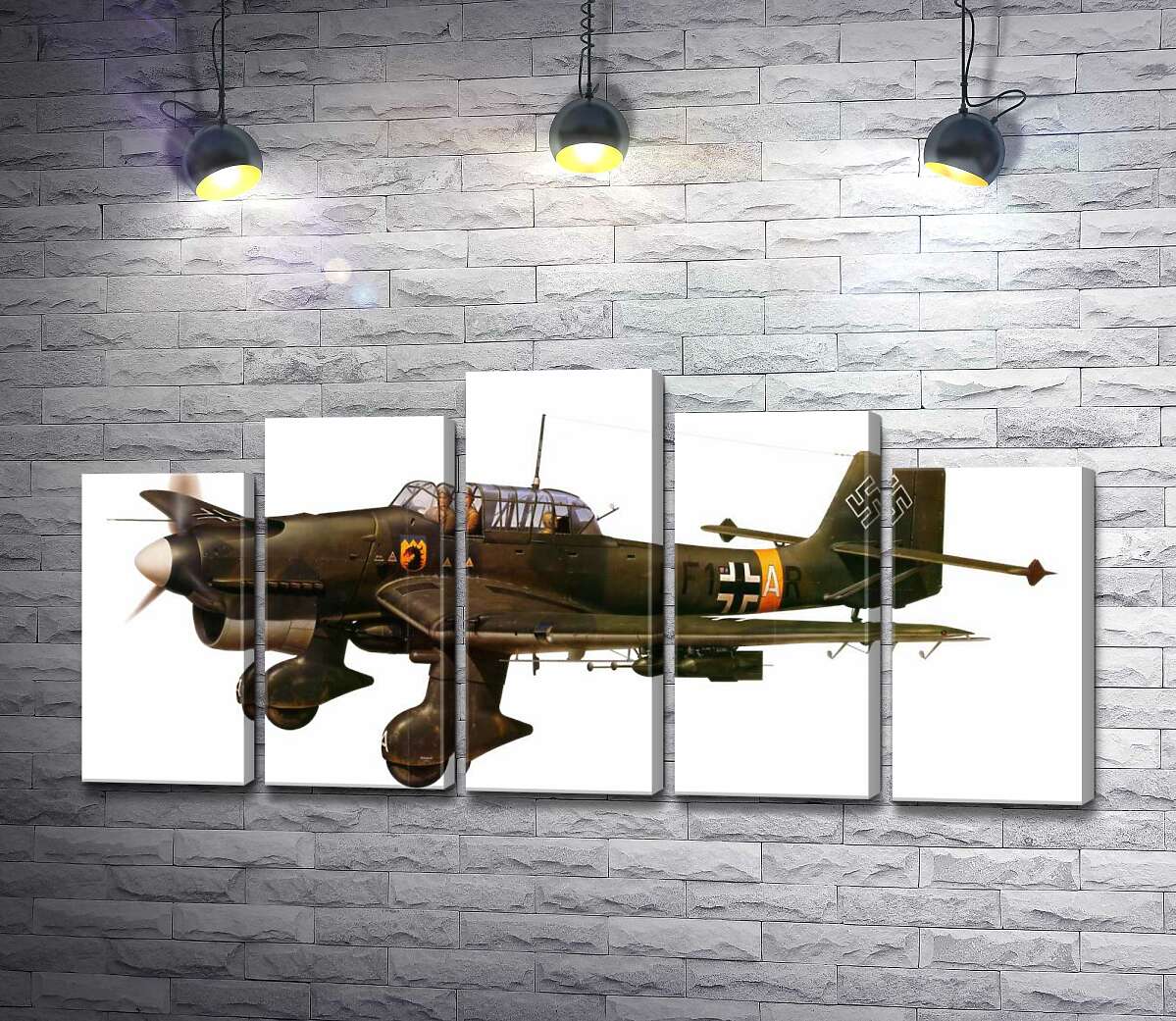 модульная картина "Штука" (Junkers Ju 87) немецкий пикирующий бомбардировщик времен Второй мировой войны (Модуль №29)