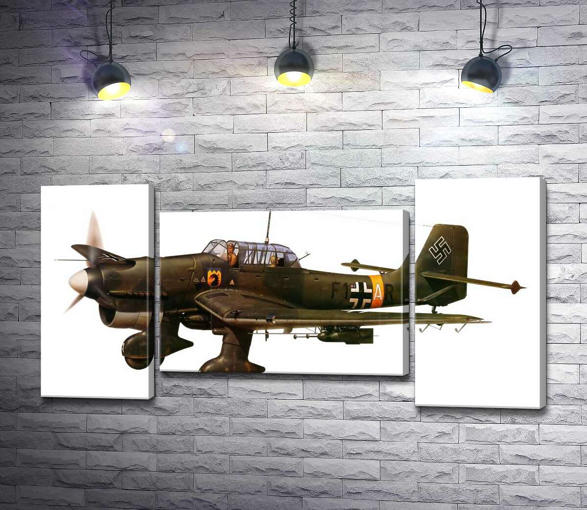 модульная картина "Штука" (Junkers Ju 87) немецкий пикирующий бомбардировщик времен Второй мировой войны (Модуль №11)