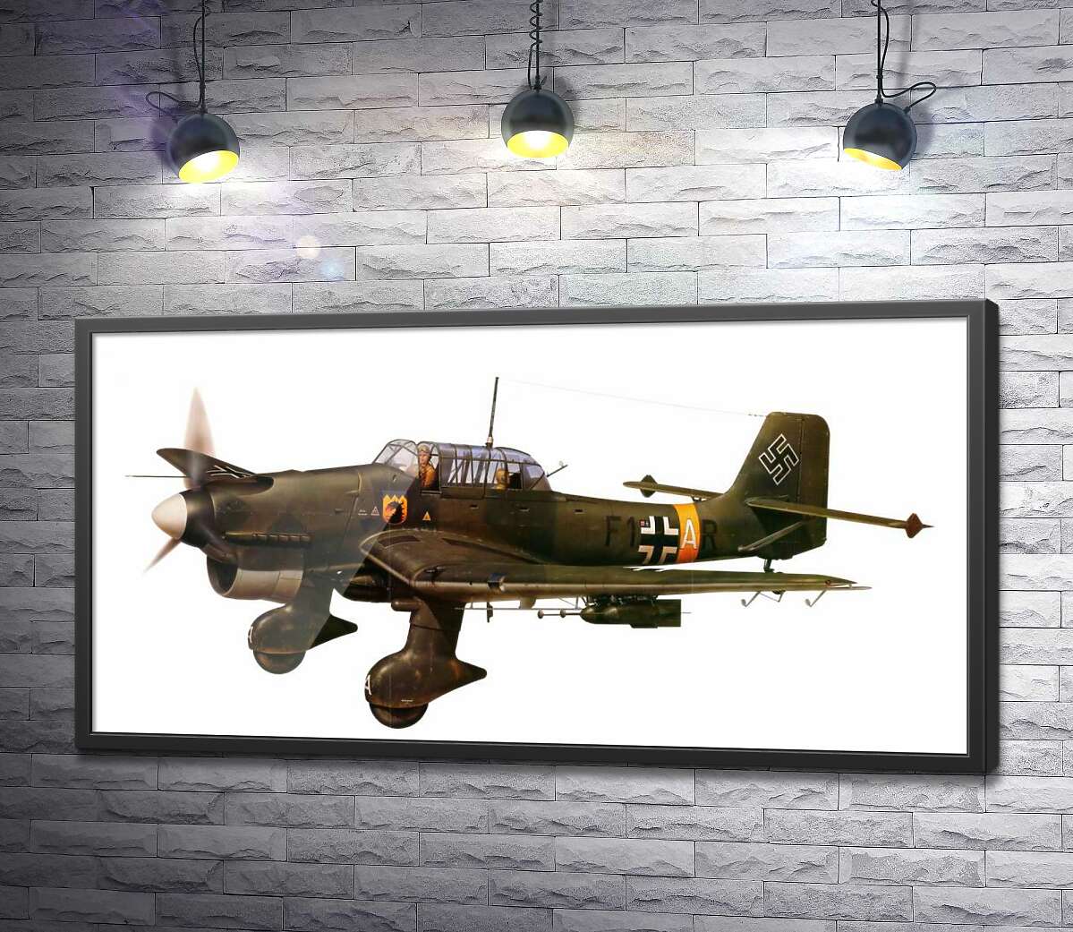 постер "Штука" (Junkers Ju 87) немецкий пикирующий бомбардировщик времен Второй мировой войны