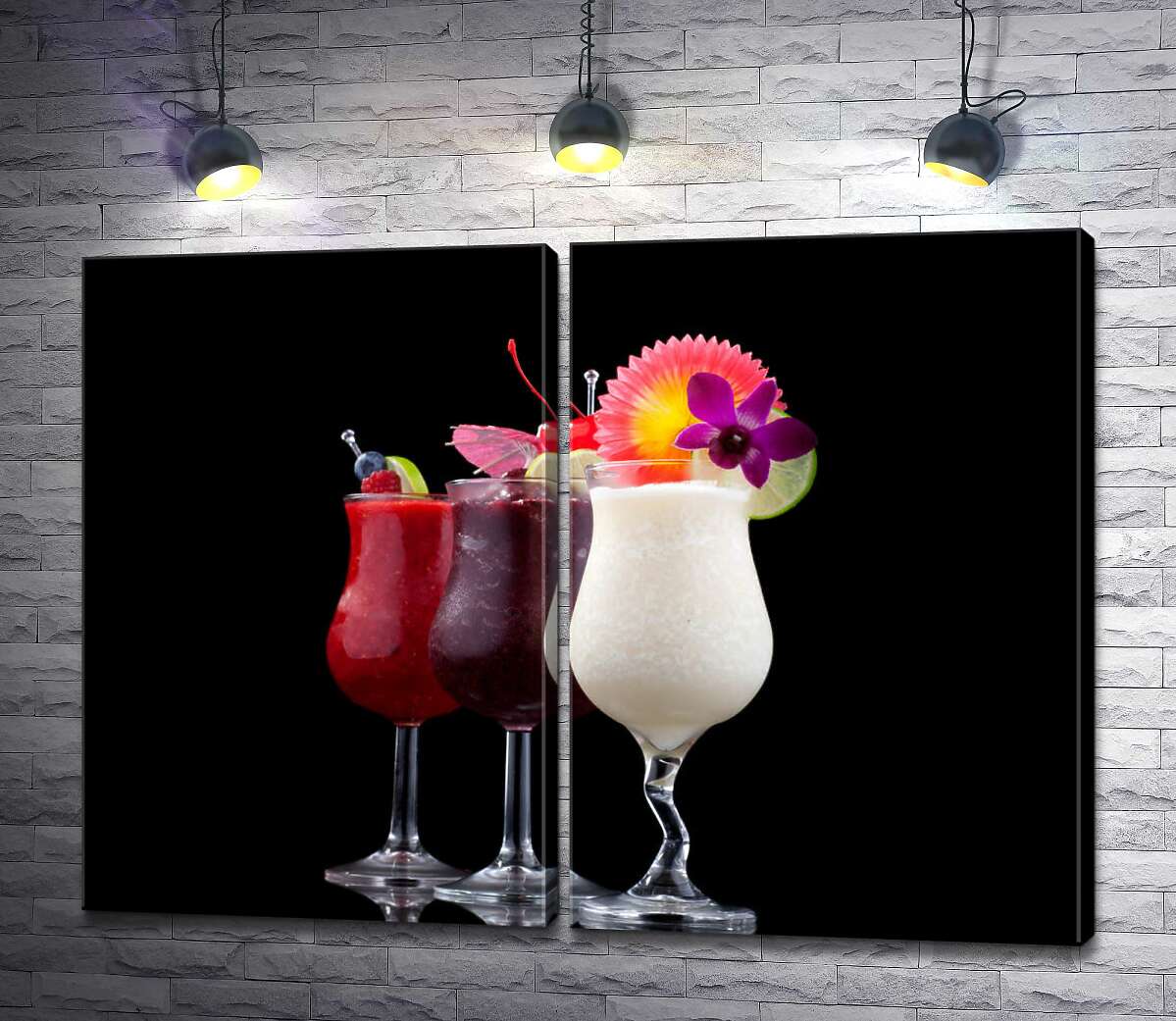 модульная картина Градиент цветов коктейлей