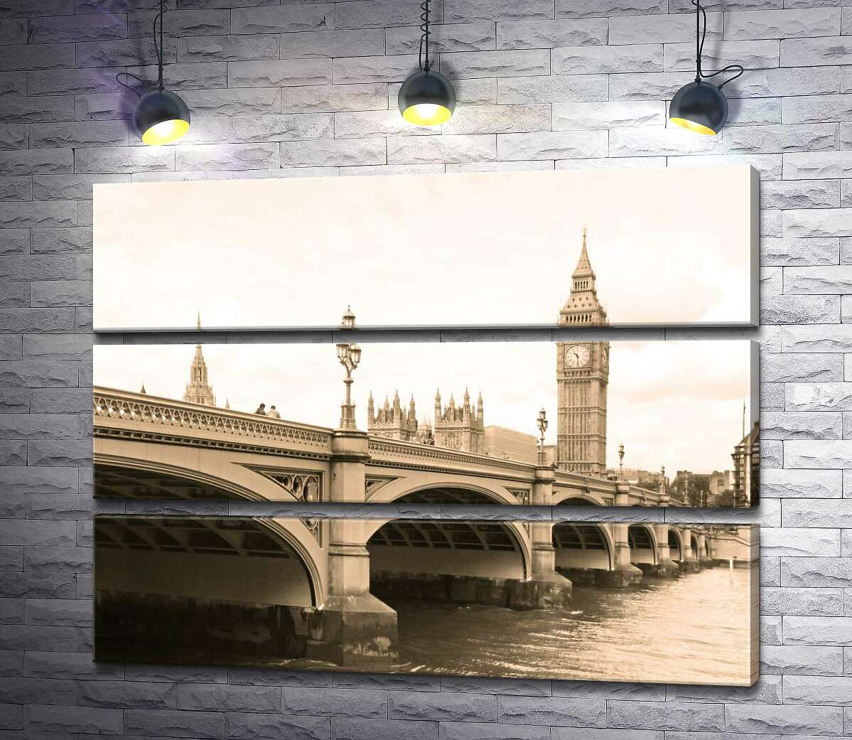 модульна картина Вежа Біг-Бен (Big Ben) видніється з-за Вестмінтерського мосту (Westminster Bridge) (Модуль №15)