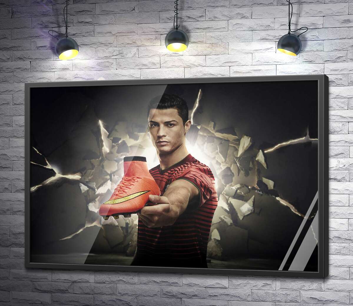 постер Криштиану Роналду (Cristiano Ronaldo) рекламирует футбольные бутсы от фирмы Nike