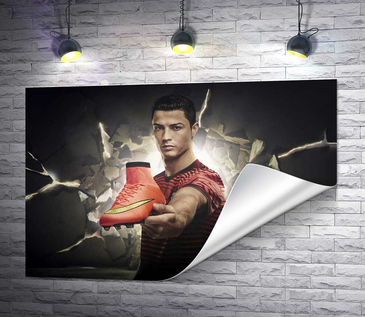 друк Кріштіану Роналду (Cristiano Ronaldo) рекламує футбольні бутси від фірми Nike