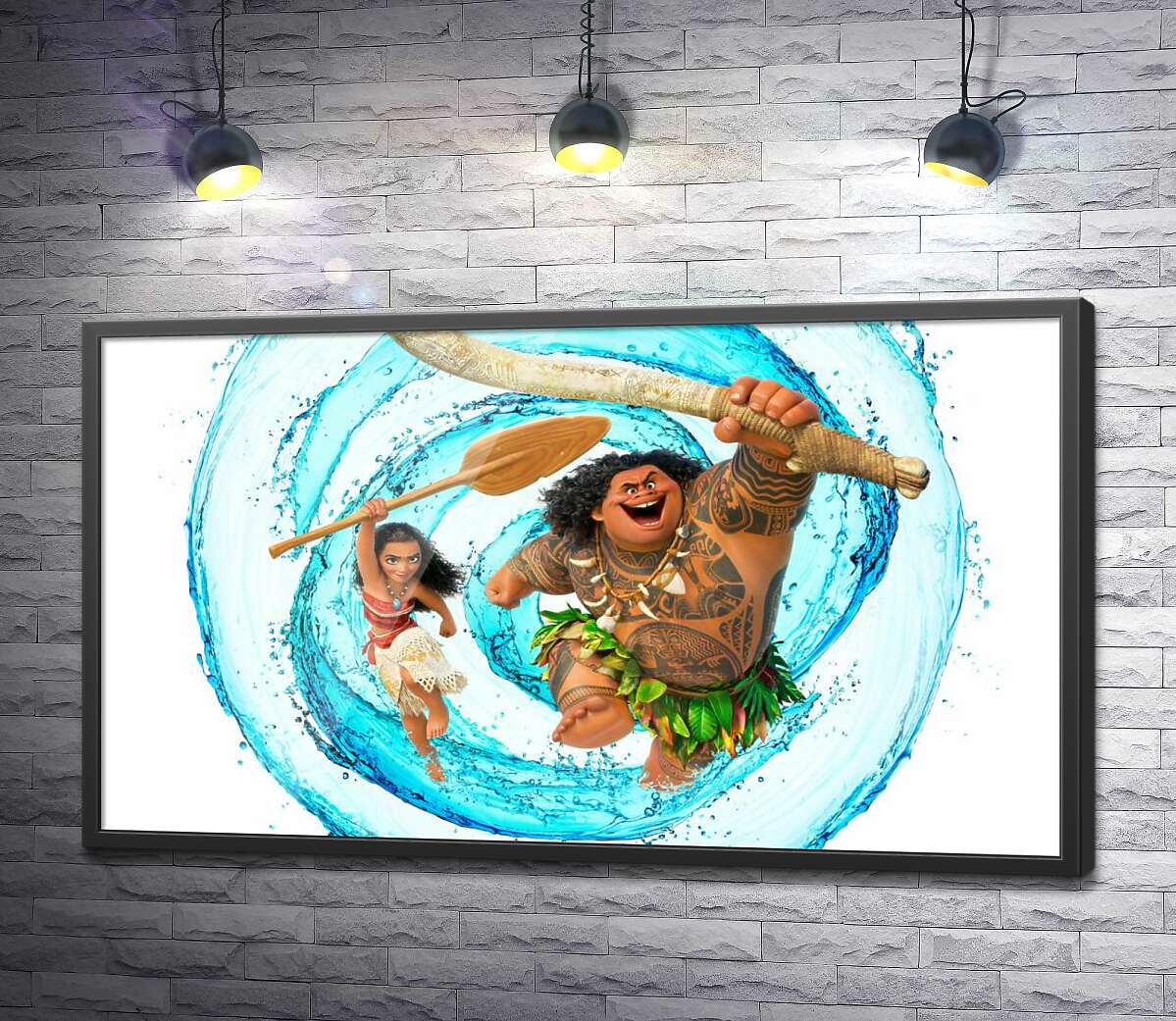 постер Принцеса Моана (Moana) та напівбог Мауї (Maui) на постері до мультфільму