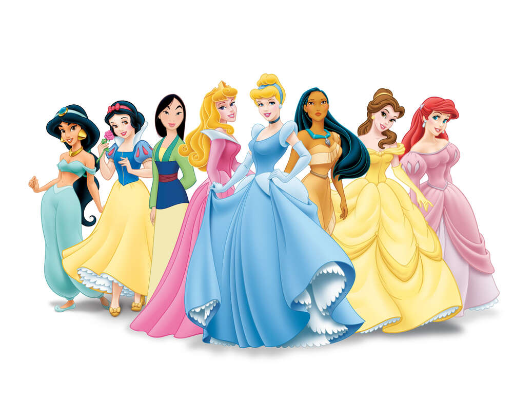 картина-постер Прекрасні принцеси мультфільмів "Дісней" (Disney)