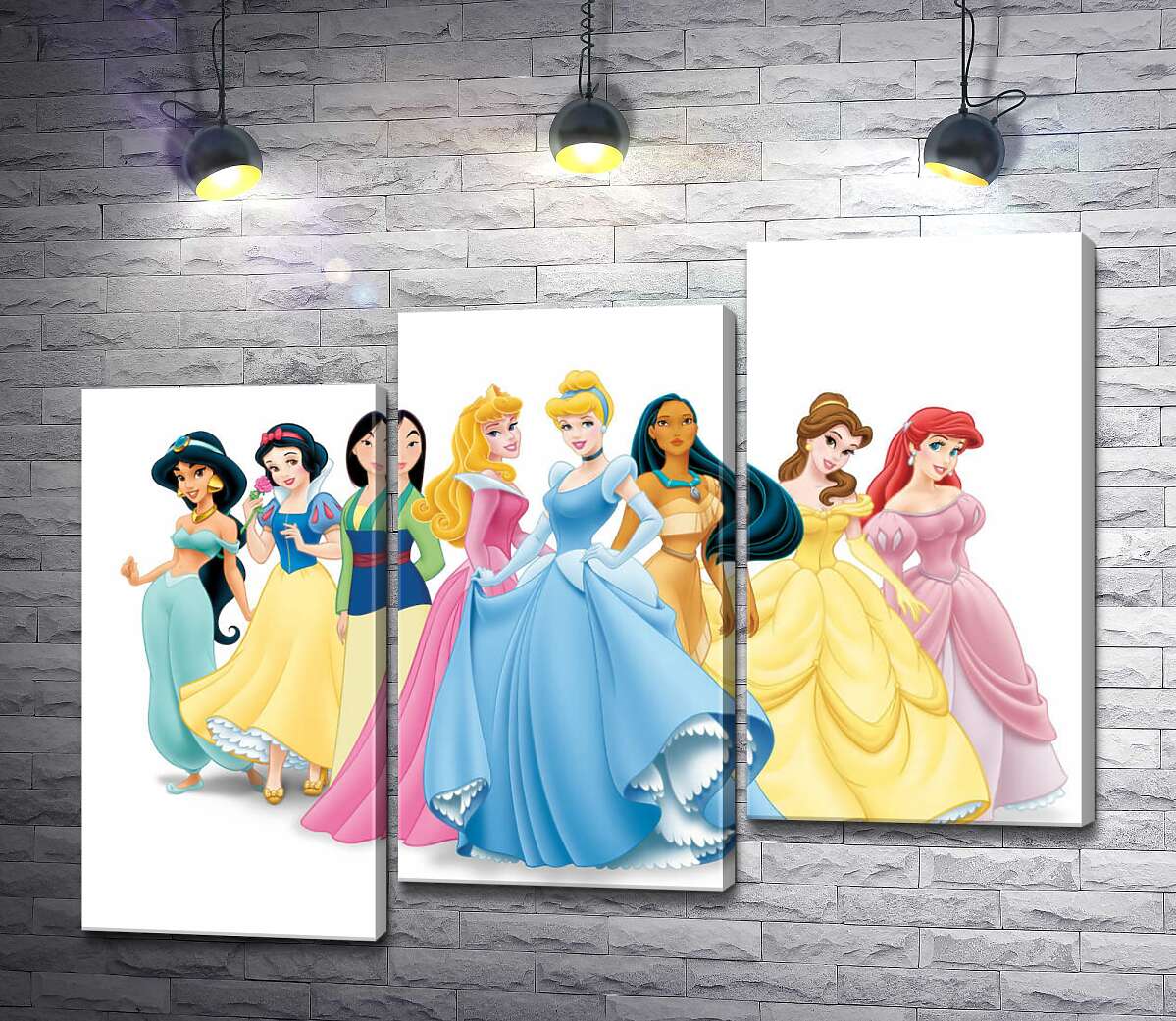 модульная картина Прекрасные принцессы мультфильмов "Дисней" (Disney) (Модуль №14)