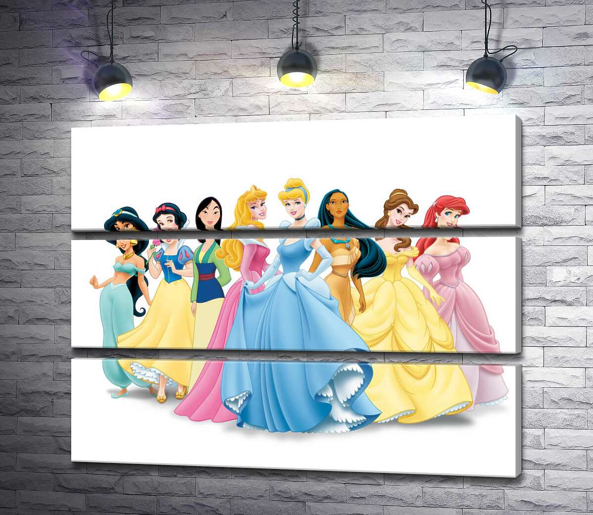 модульна картина Прекрасні принцеси мультфільмів "Дісней" (Disney) (Модуль №15)