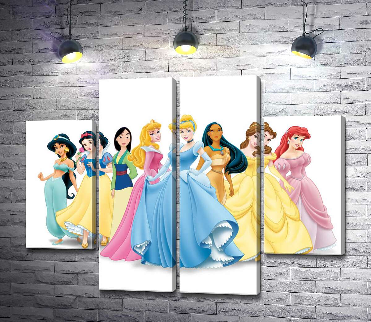 модульная картина Прекрасные принцессы мультфильмов "Дисней" (Disney) (Модуль №20)
